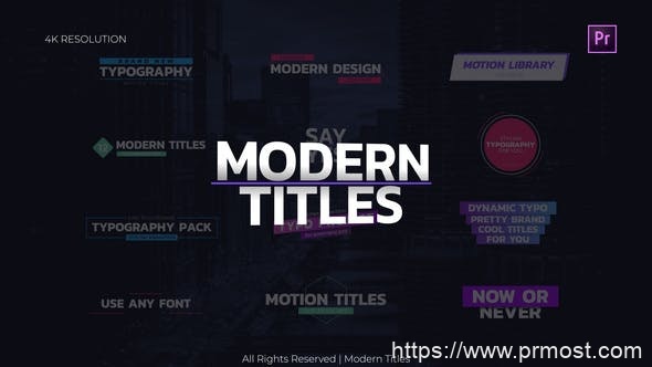 3620-现代品牌时尚文字标题排版动态演绎Pr模板Modern Titles