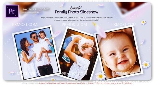 5973美丽家庭图片相册动画Pr模板Beautiful Family Photo Slideshow